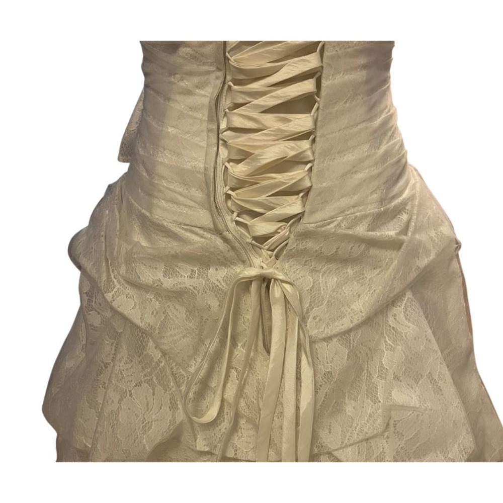 Jacquelin Exclusive Ivory Lace Gown with Silver/Crystal detail - Picture 10 of 14